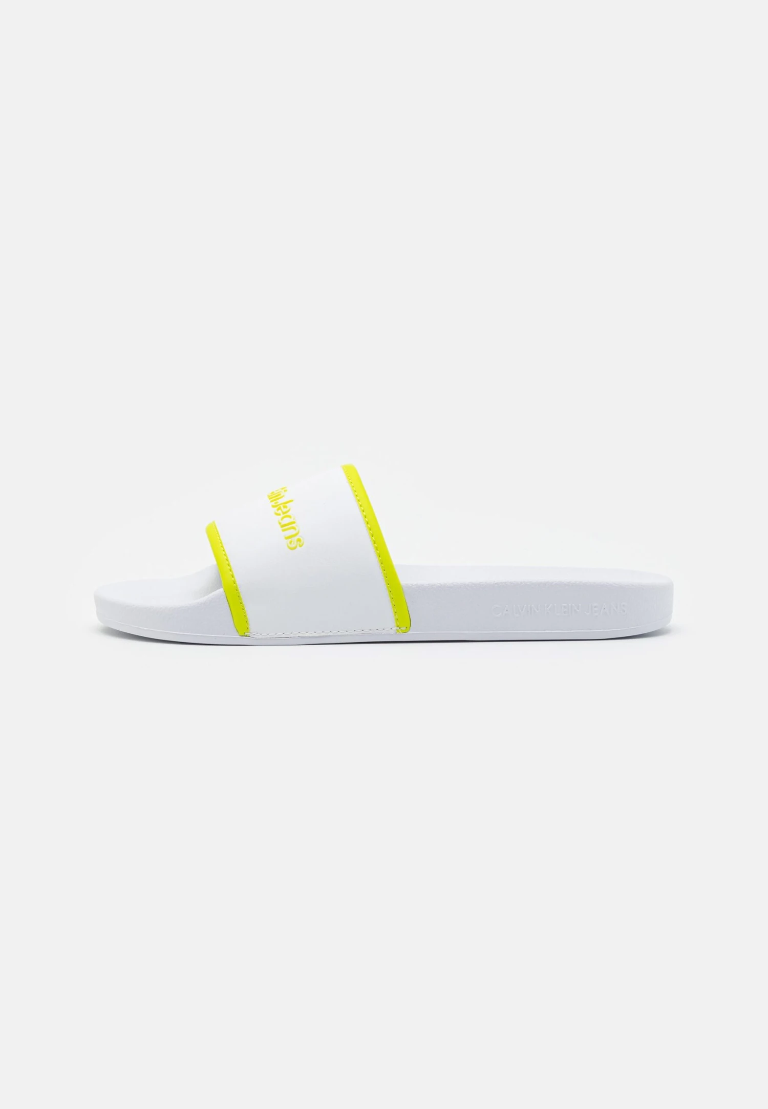 Calvin Klein Jeans Institutional Slide - Mules - White/Safety Yellow - Image 2
