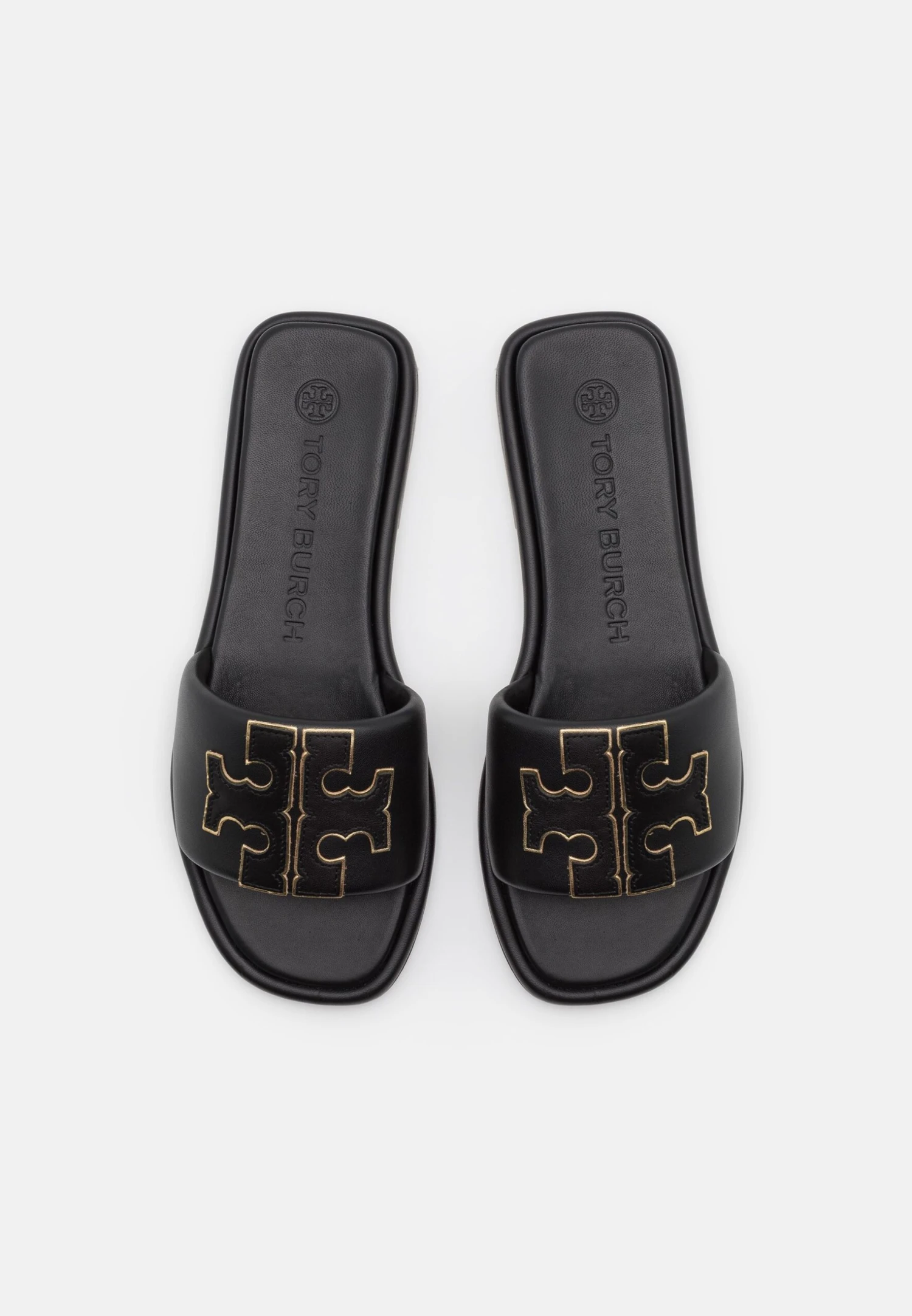 Tory Burch Double T Sport Slide - Mules - Perfect Black/Gold - Image 5
