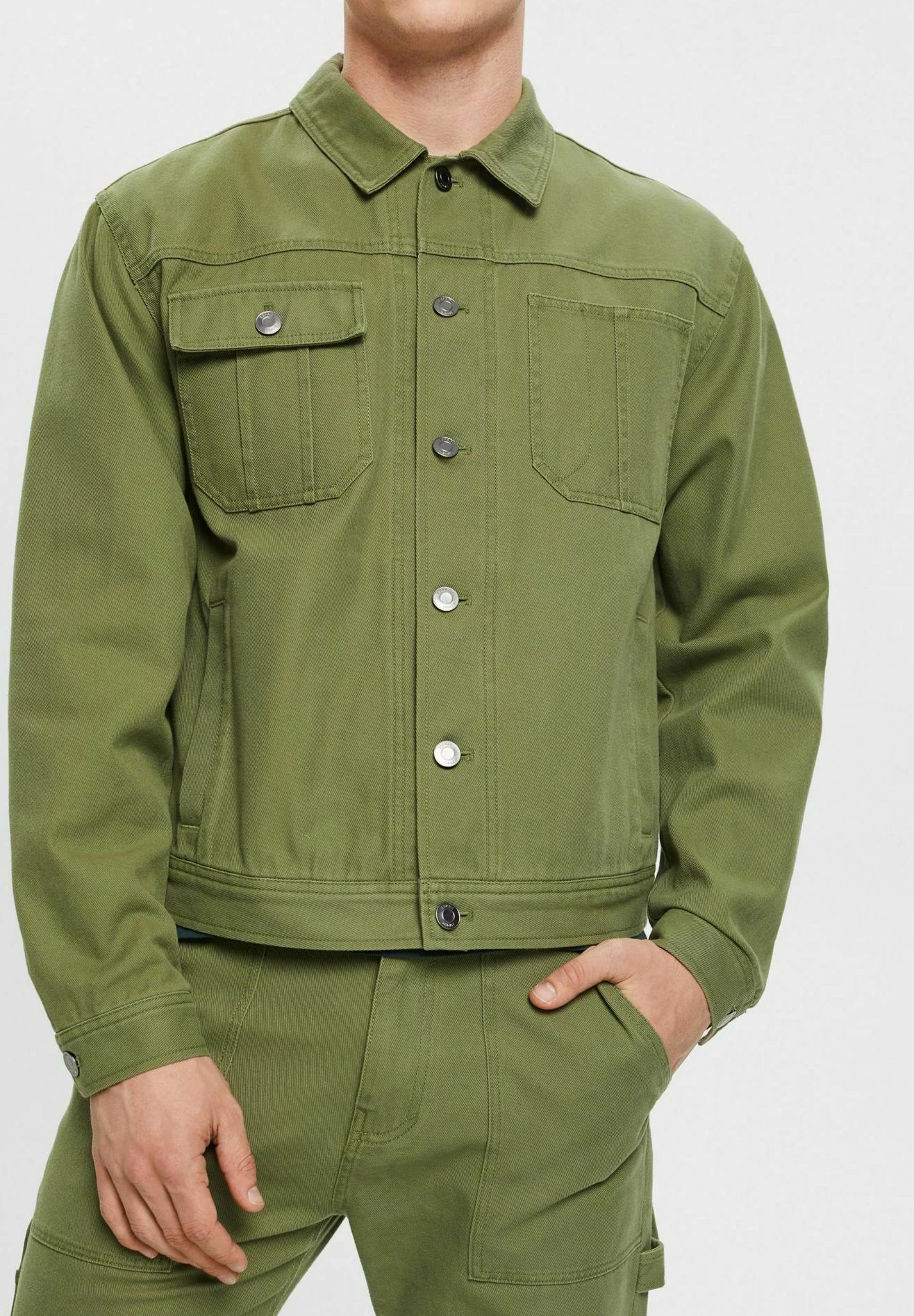 ESPRIT Trucker - Denim Jacket - Olive - Image 4
