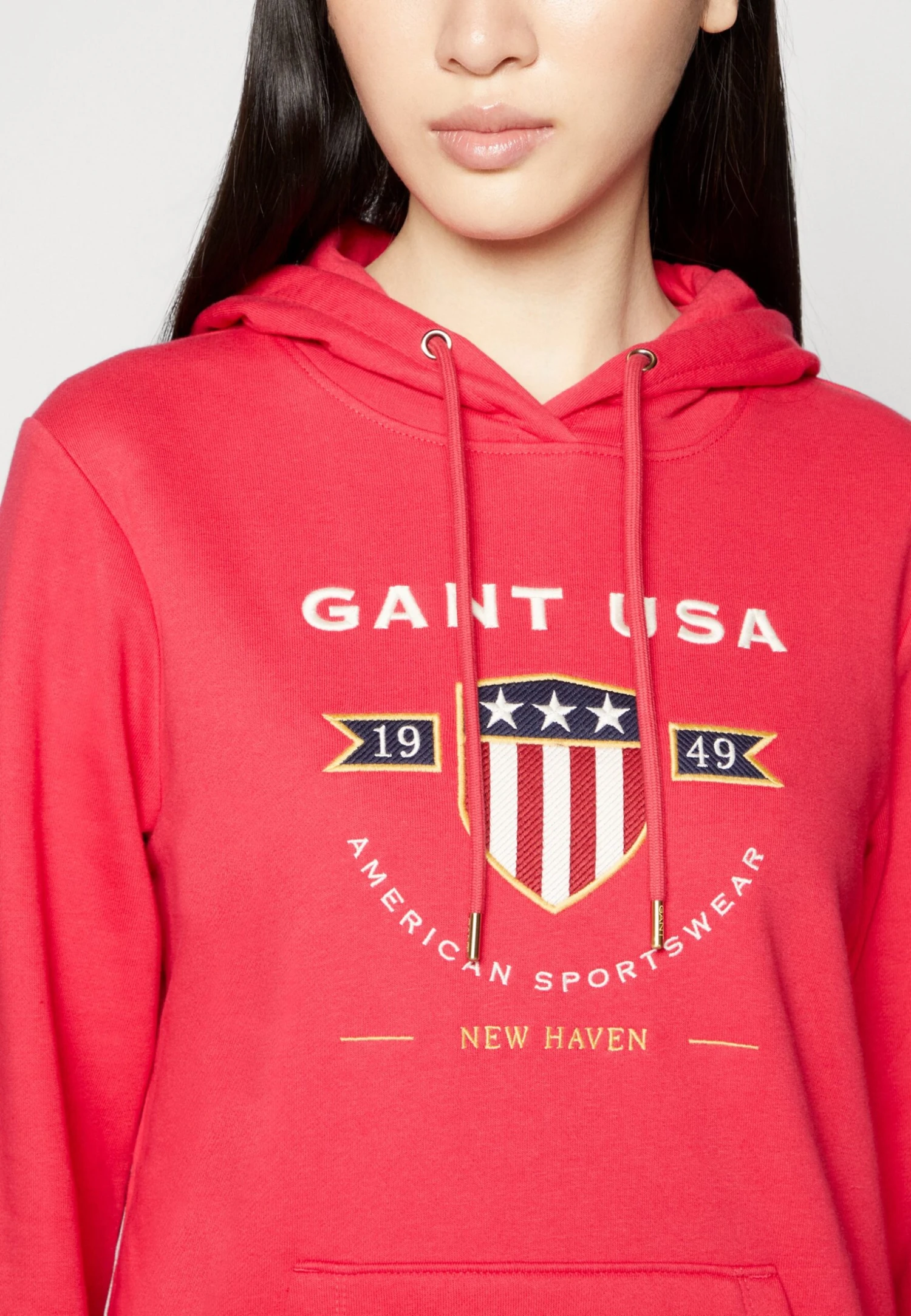 Gant Banner Shield Hoodie Dress - Day Dress - Raspberry Red - Image 6