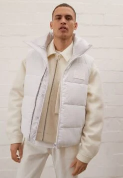 Calvin Klein Jeans Soft Touch Reversible Vest - Waistcoat - Bright White/Ghost Grey