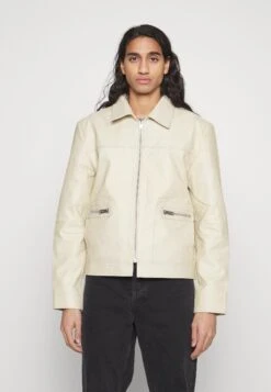 Gibbs- Faux Leather Jacket - Offwhite