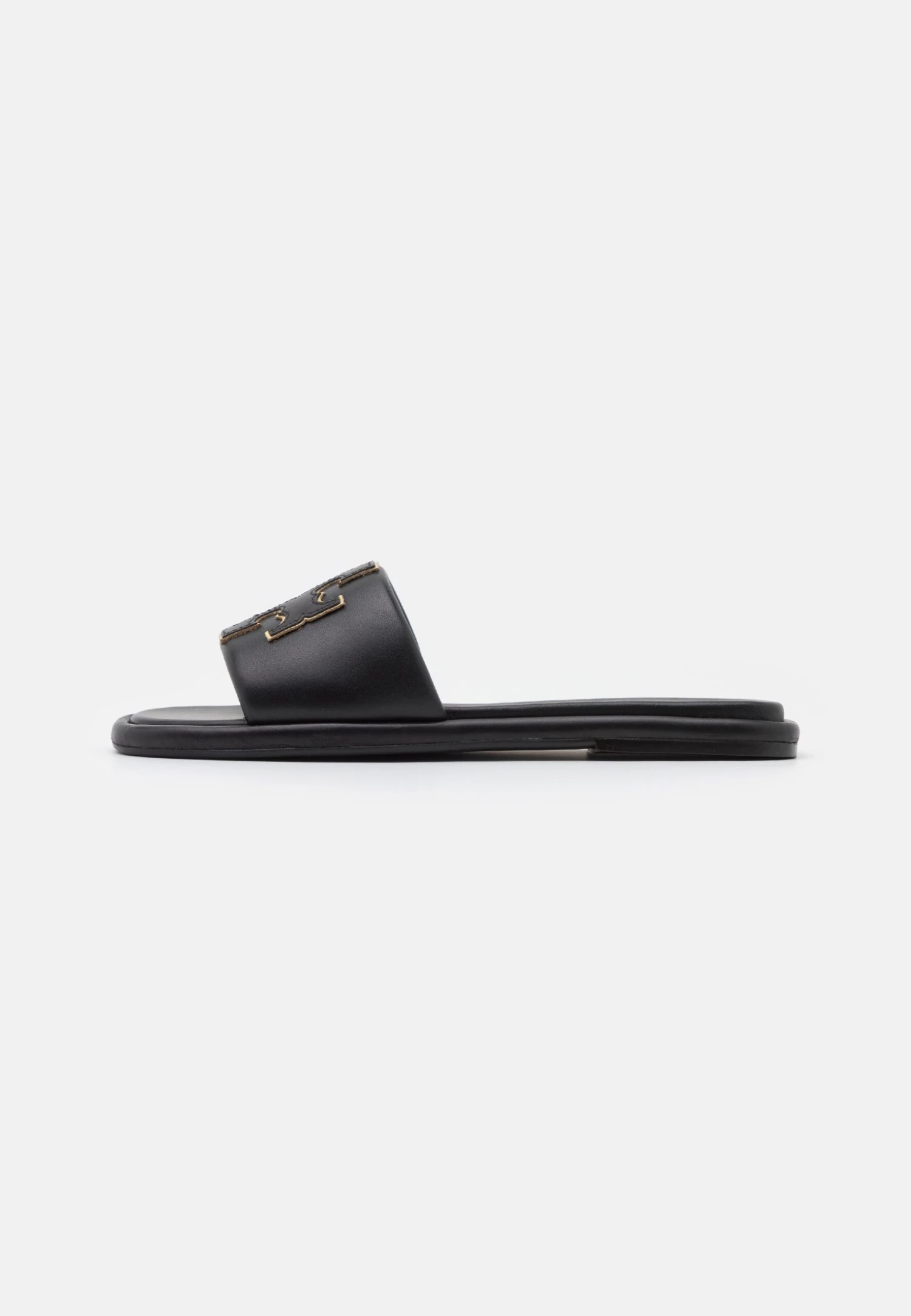 Tory Burch Double T Sport Slide - Mules - Perfect Black/Gold - Image 2