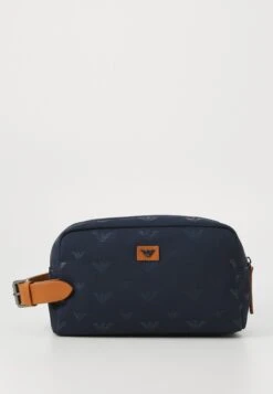 Emporio Armani BEAUTY CASE - Wash Bag - Dark Blue/cognac