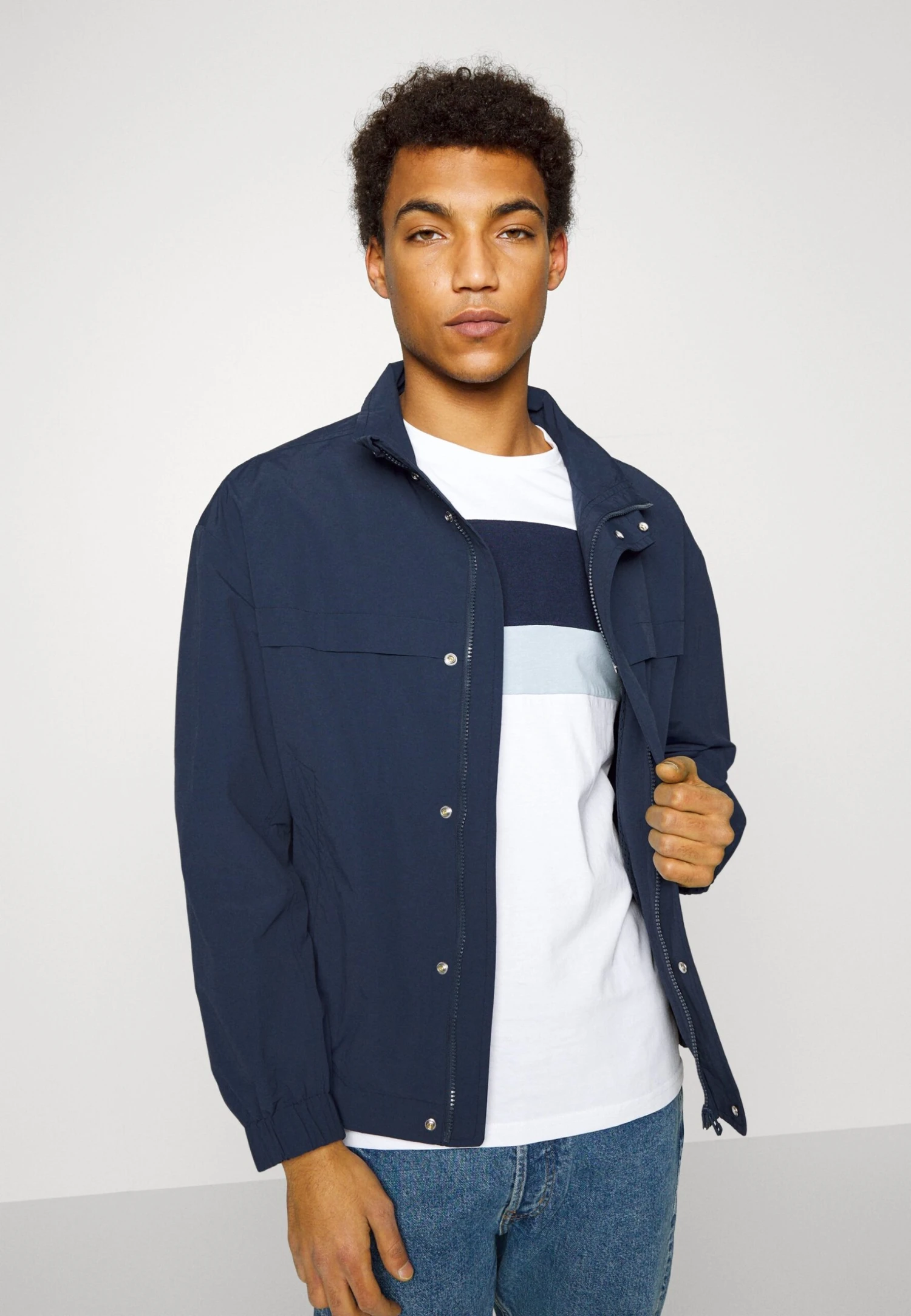 Marc O'Polo DENIM Leight Weight Blouson Jacket Lined Zipper - Summer Jacket - Navy Teal - Image 4