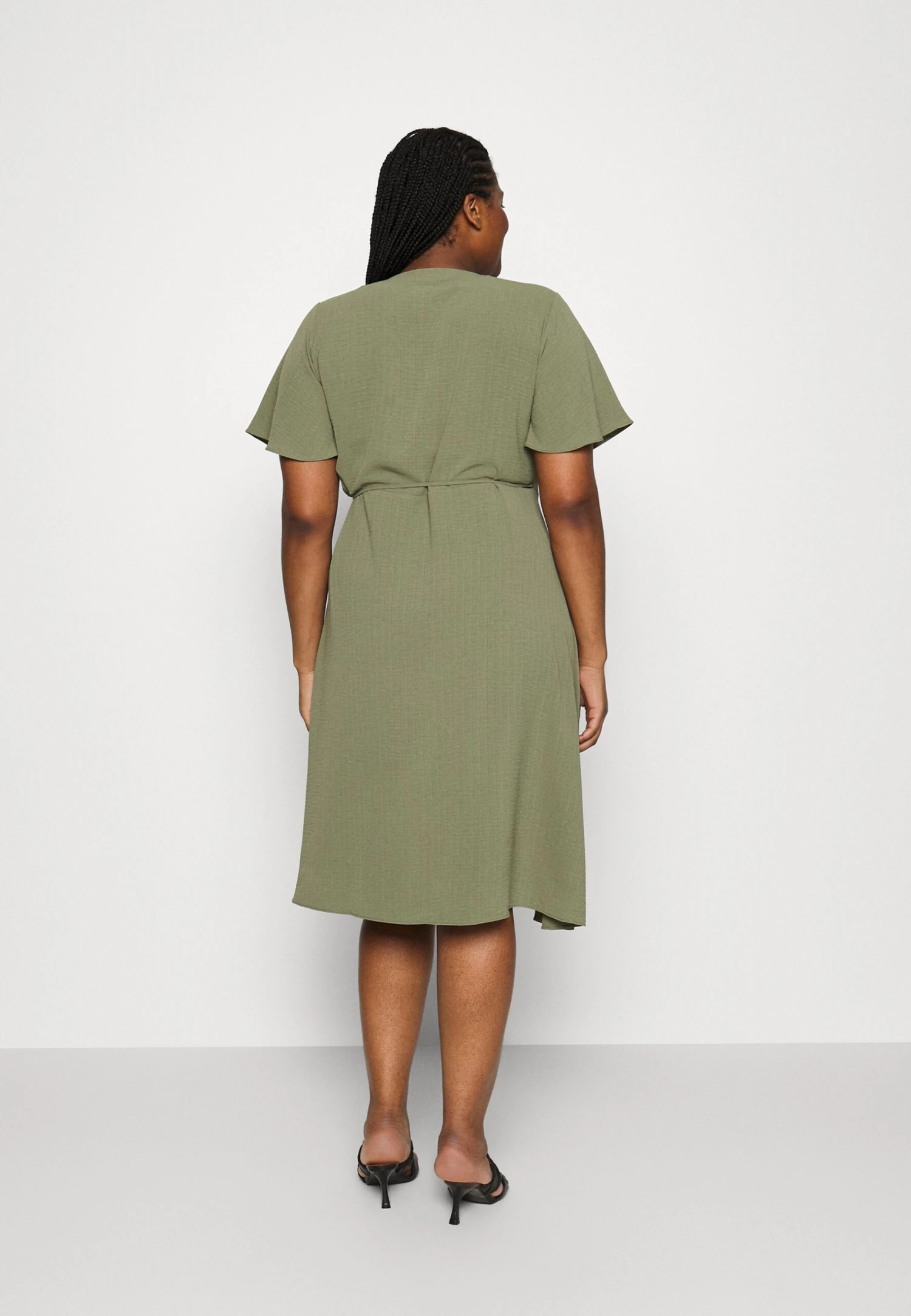 Vilovie Wrap Midi Dress - Day Dress - Four Leaf Clover - Image 3