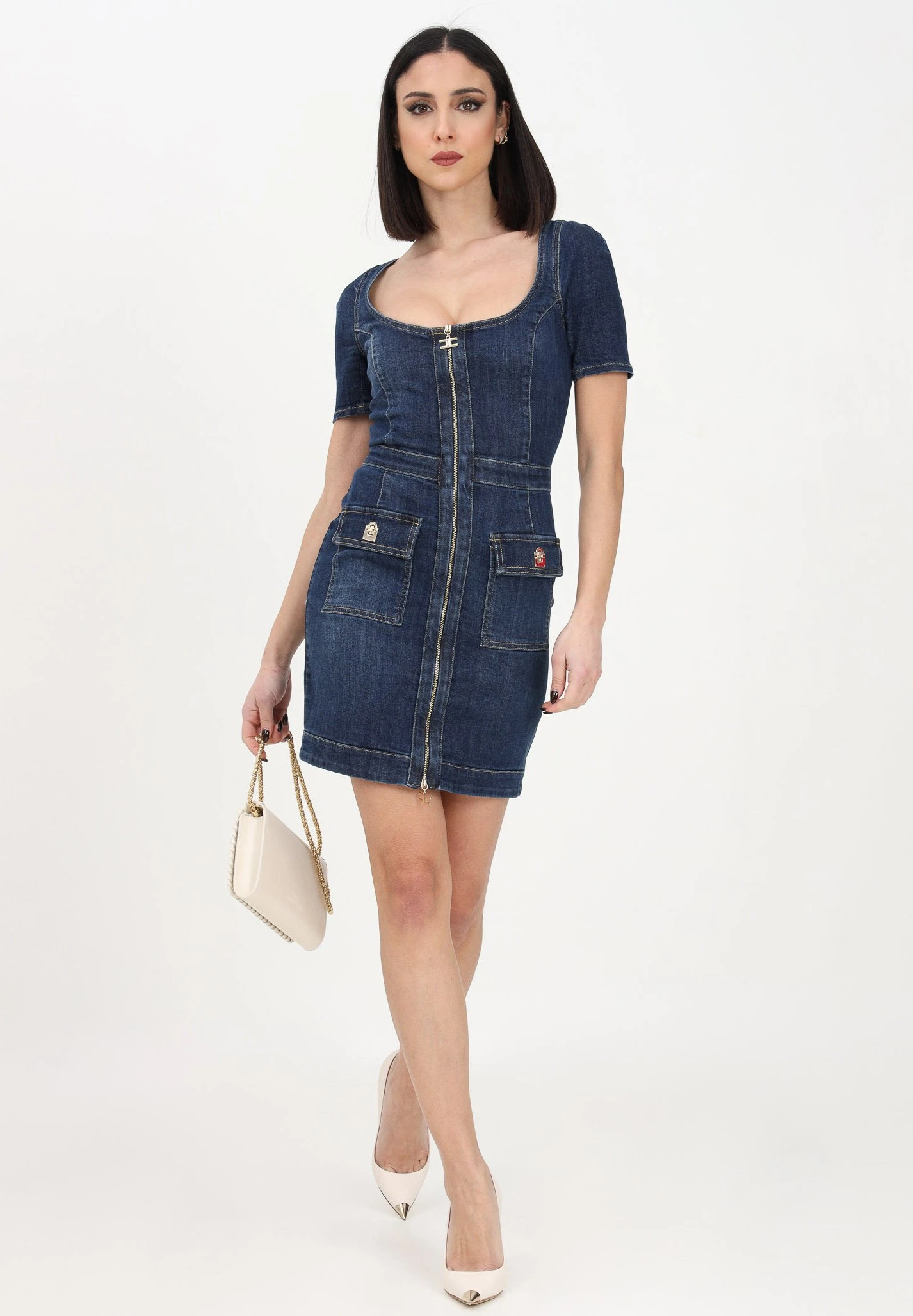 Elisabetta Franchi Denim Dress - Blue Denim - Image 2