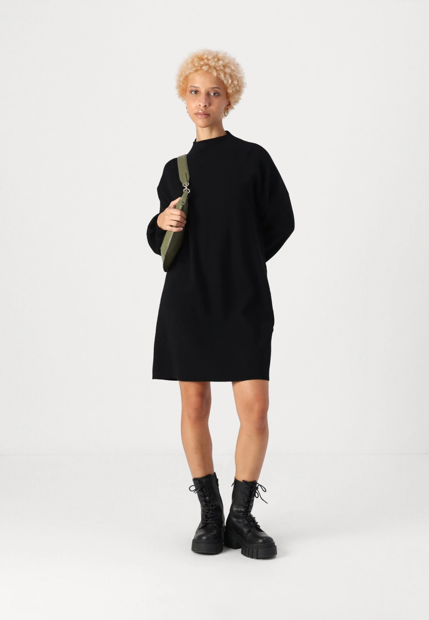 Vero Moda Petite VMNANCY FUNNEL NECK DRESS - Jumper Dress - Black - Image 2