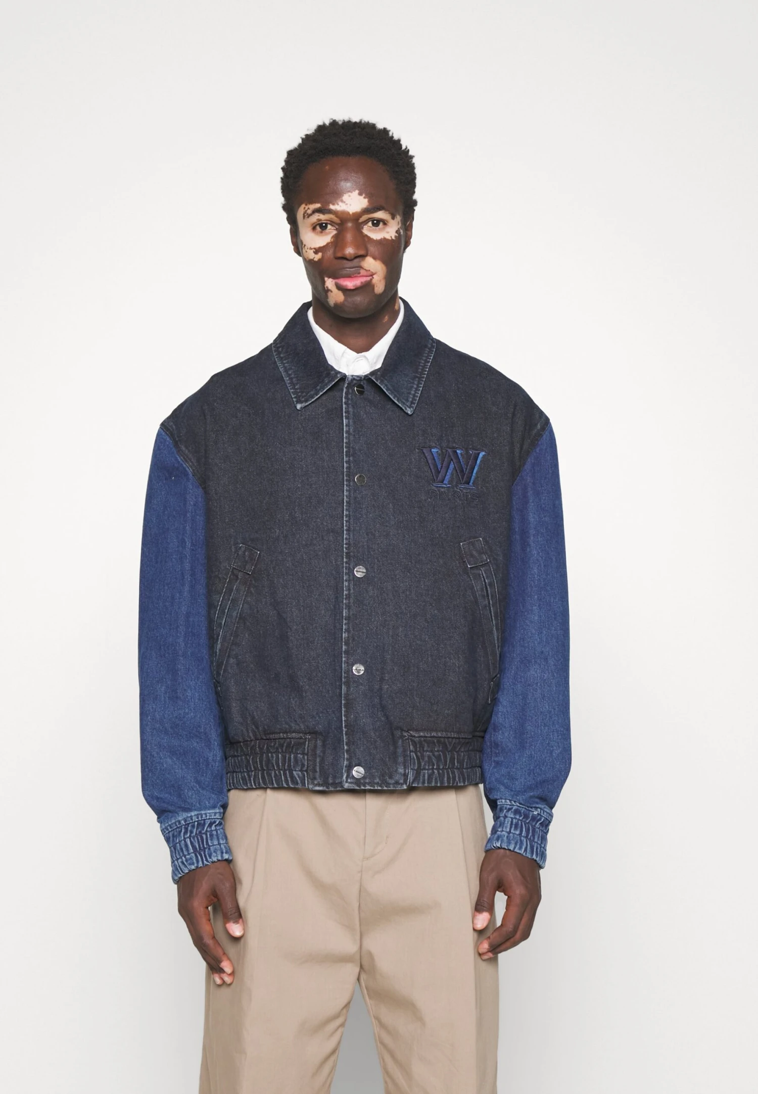 Mens Jumper - Denim Jacket - Blue - Image 3