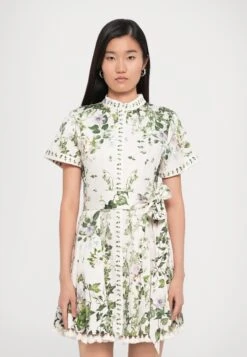 Alice + Olivia LUCY ROLL MINI SHIRT DRESS - Shirt Dress - Ivy Romance