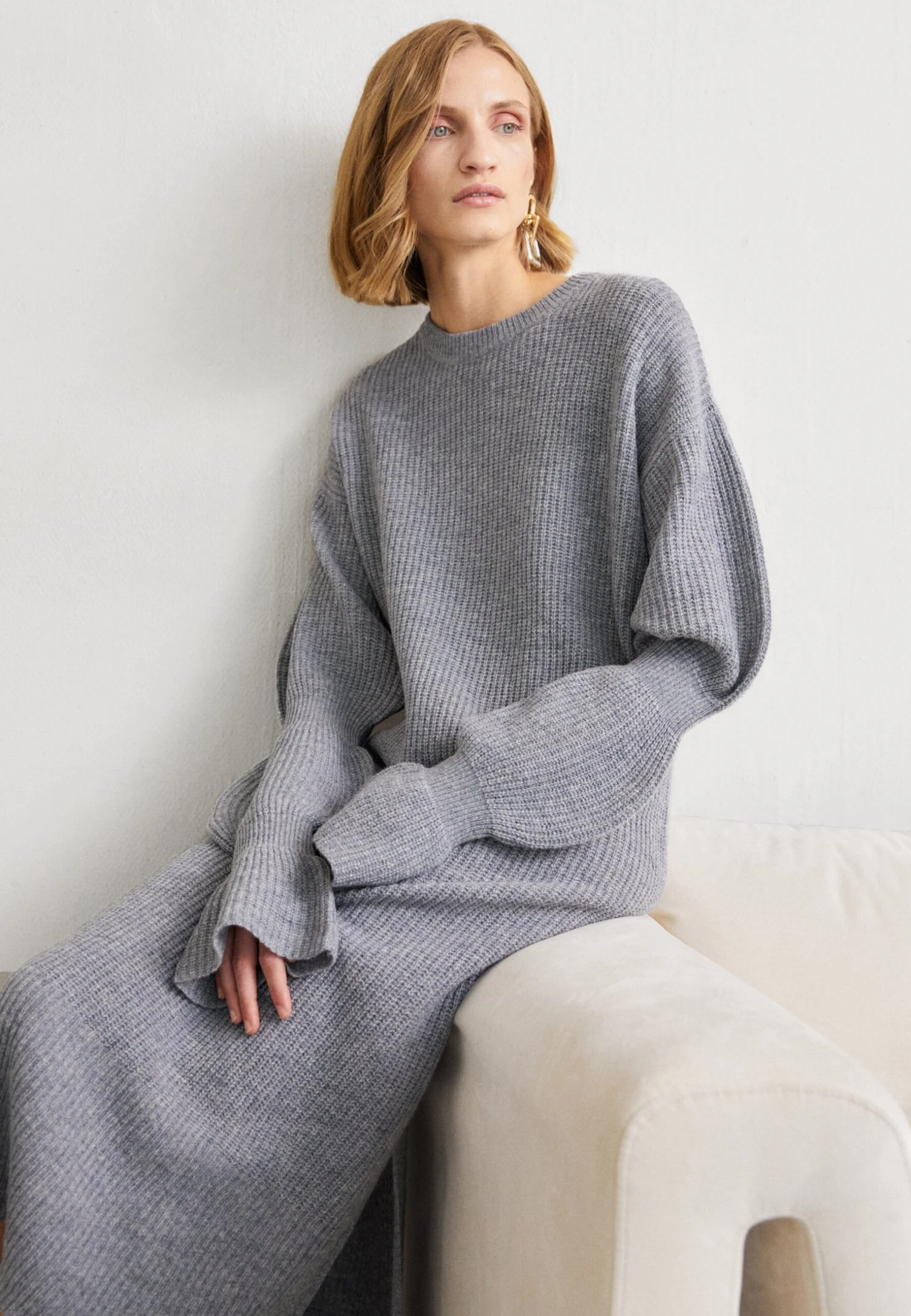 Designers Remix Carmen Drape Dress - Jumper Dress - Grey - Image 3