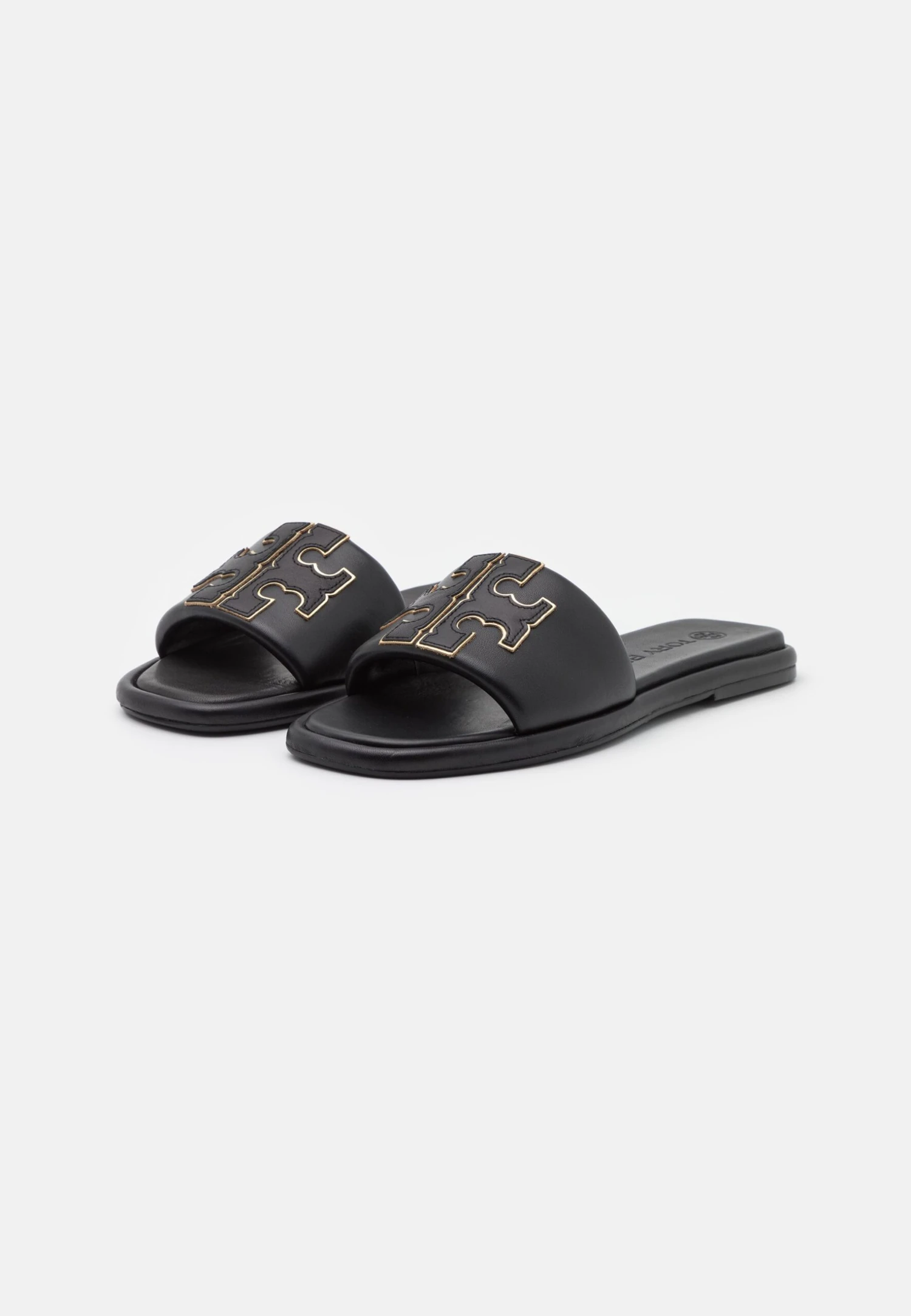 Tory Burch Double T Sport Slide - Mules - Perfect Black/Gold - Image 3