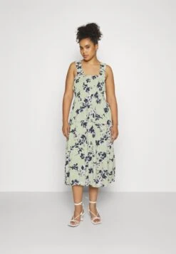 Vero Moda Curve Vmmenny Smock Calf Dress- Day Dress - Reseda/Mille