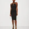 Wal G Harriet Halter Midi Dress - Jersey Dress - Black