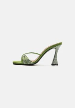 LUST MULE CRYSTAL EMBELLISHED - Heeled Mules - Dollar Green