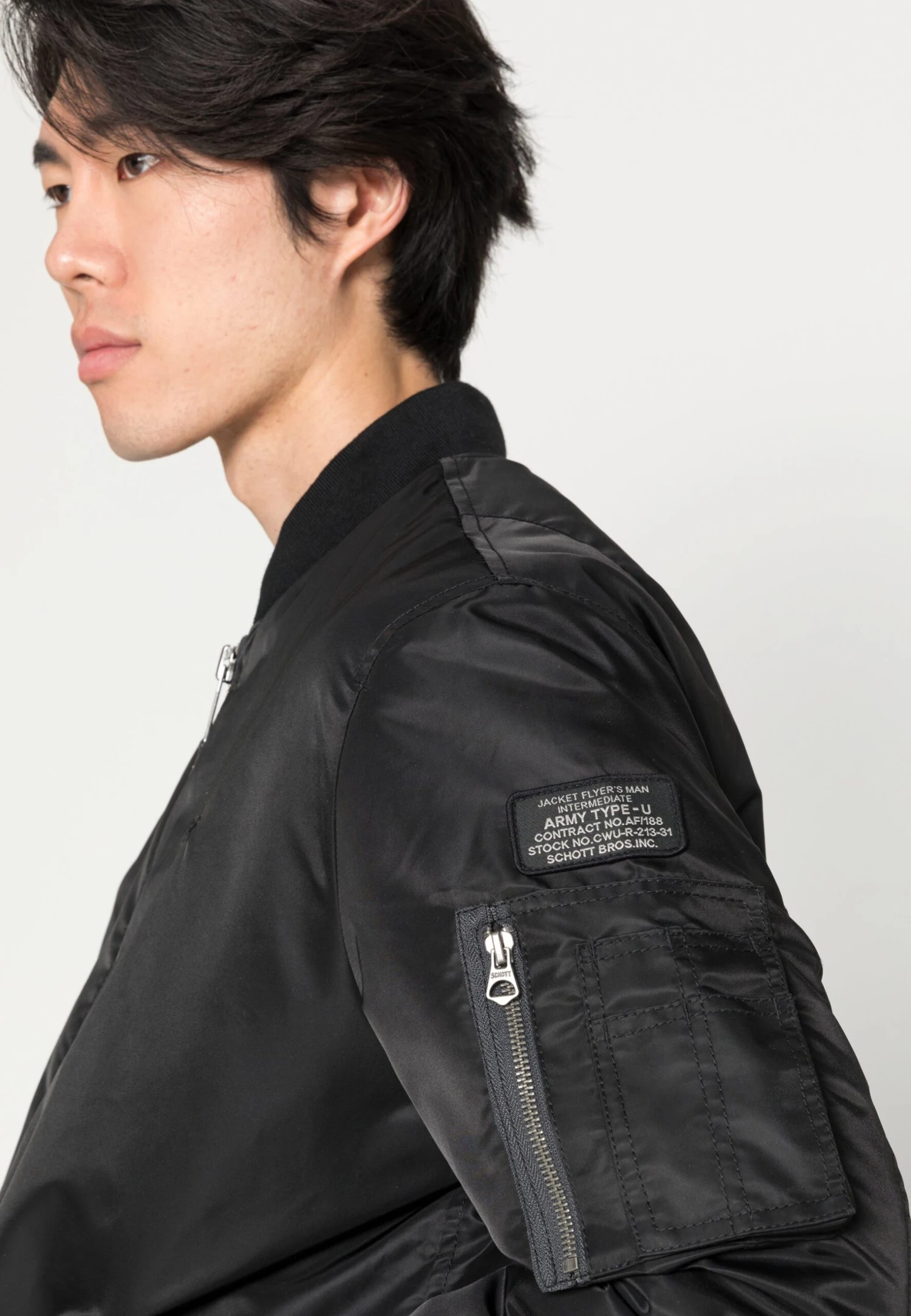 Schott Airforcers - Bomber Jacket - Black - Image 5