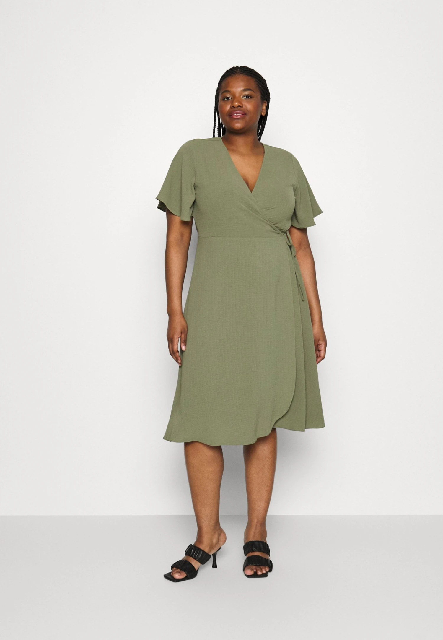 Vilovie Wrap Midi Dress - Day Dress - Four Leaf Clover - Image 2