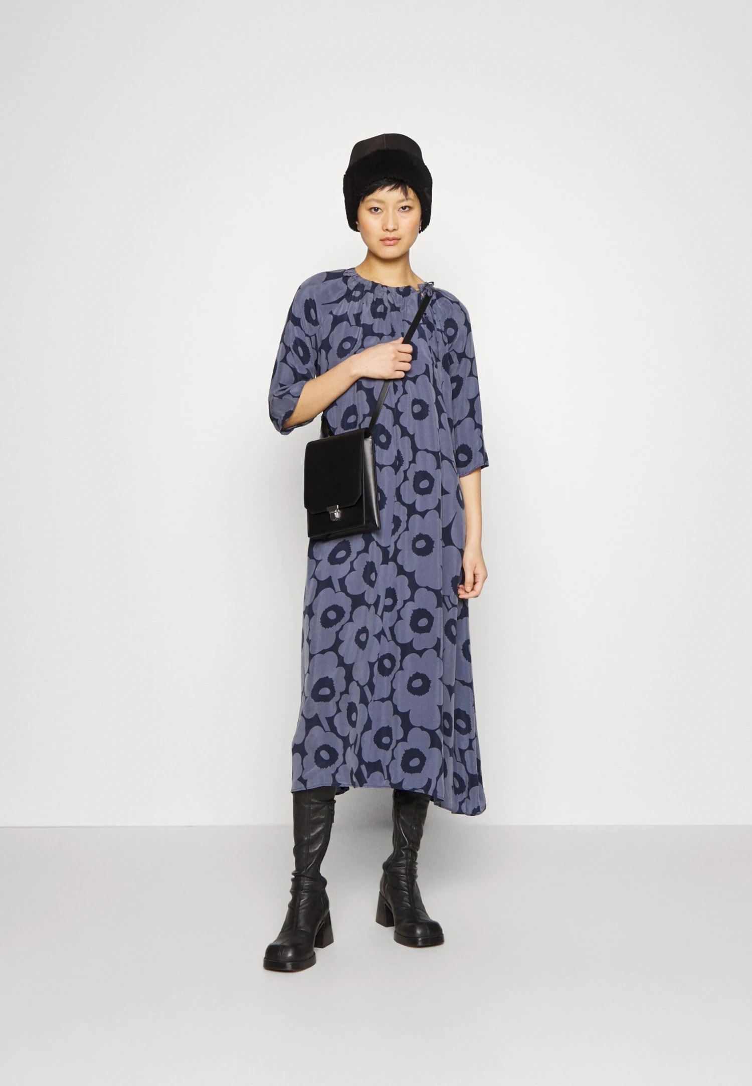 Marimekko Siru Unikko Dress - Day Dress - Dark Blue/Blue - Image 2
