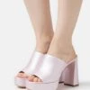 Anita - Heeled Mules - Pearl Rose