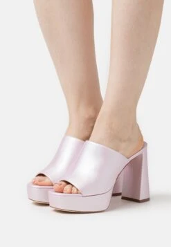 Anita - Heeled Mules - Pearl Rose
