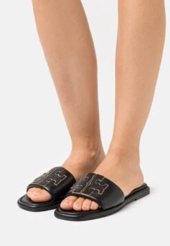 Tory Burch Double T Sport Slide - Mules - Perfect Black/Gold