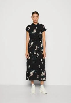 Vero Moda Vmhallie Long Tie Dress- Shirt Dress - Black/Vilma