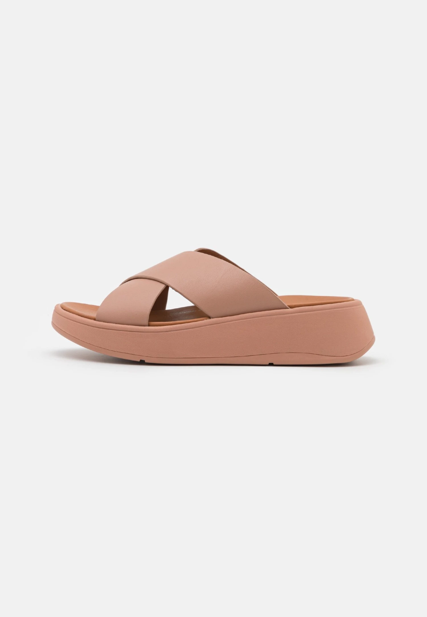 Fitflop Flatform Cross Slides - Heeled Mules - Beige - Image 2