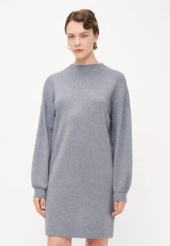 Vero Moda Tall VMNANCY FUNNELNECK DRESS - Jumper Dress - Medium Grey Melange