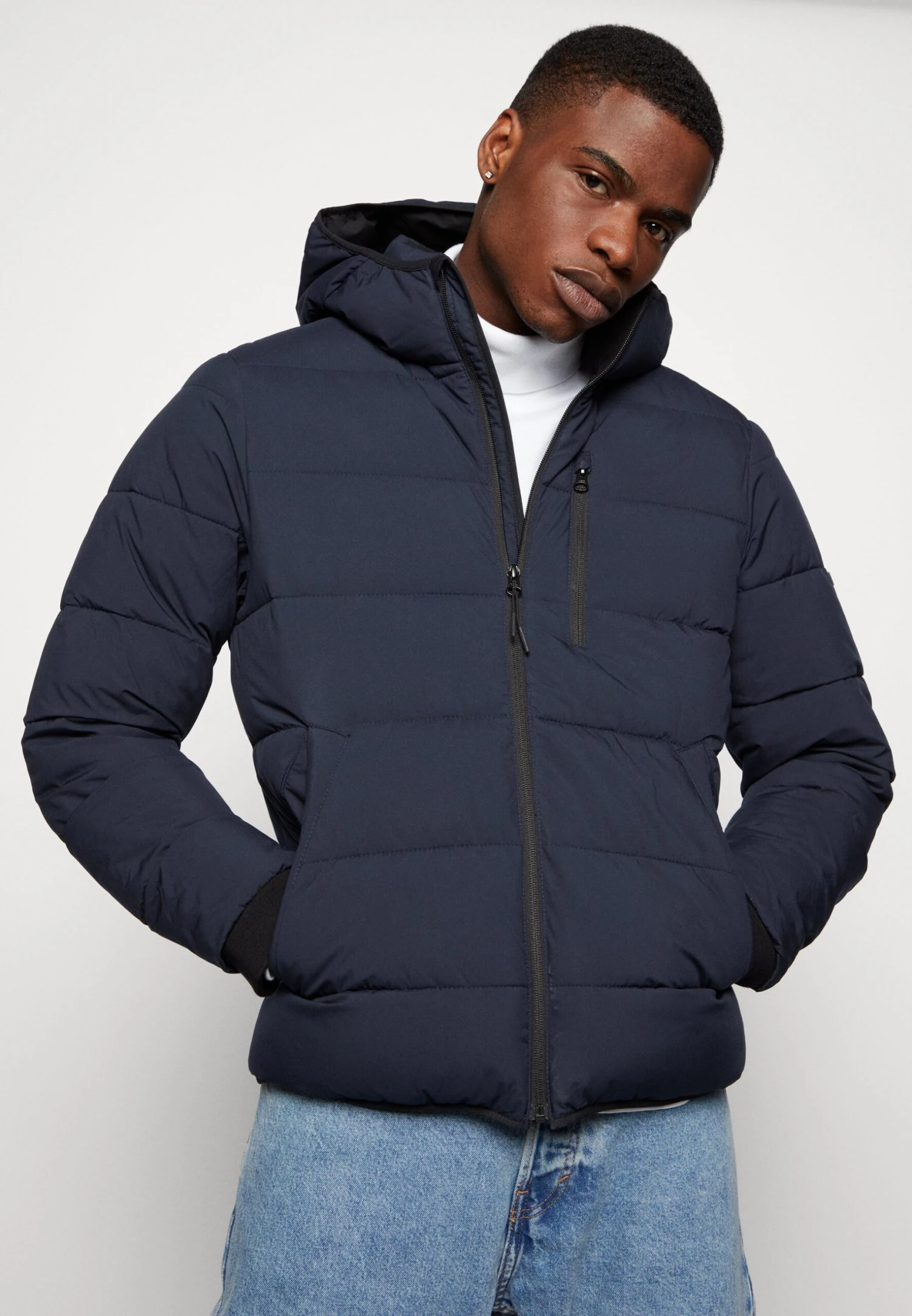 Abercrombie & Fitch Puffer Hood- Winter Jacket - Dark Blue - Image 4