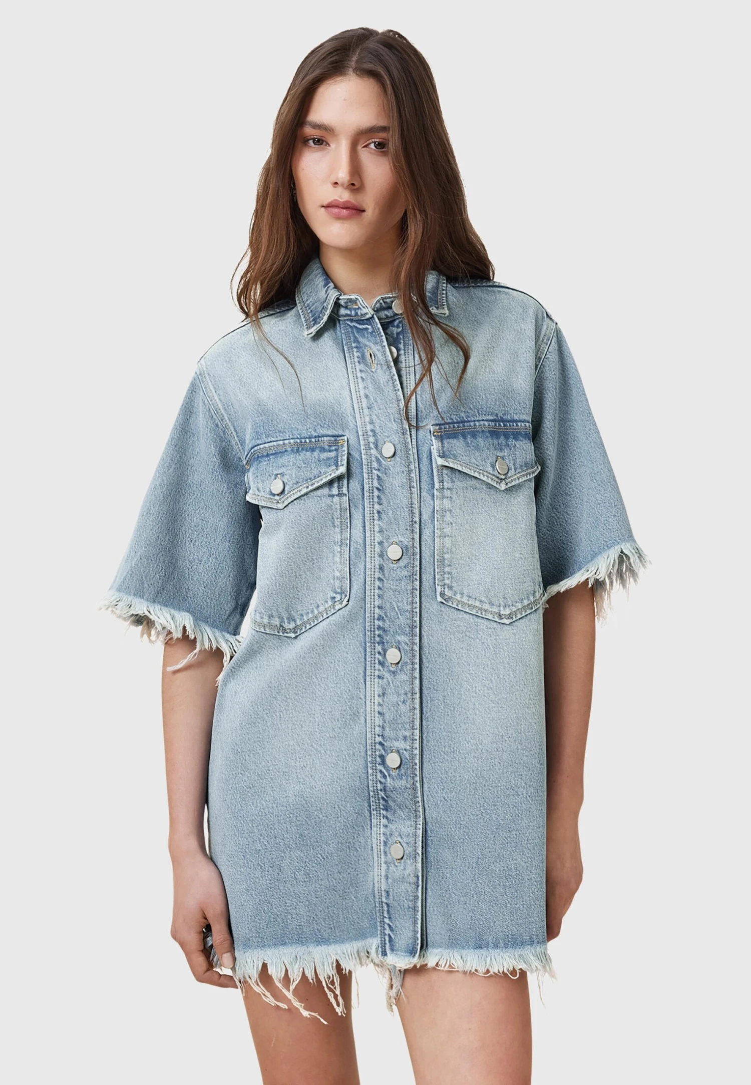 AllSaints DRESS - Denim Dress - Light Indigo - Image 5