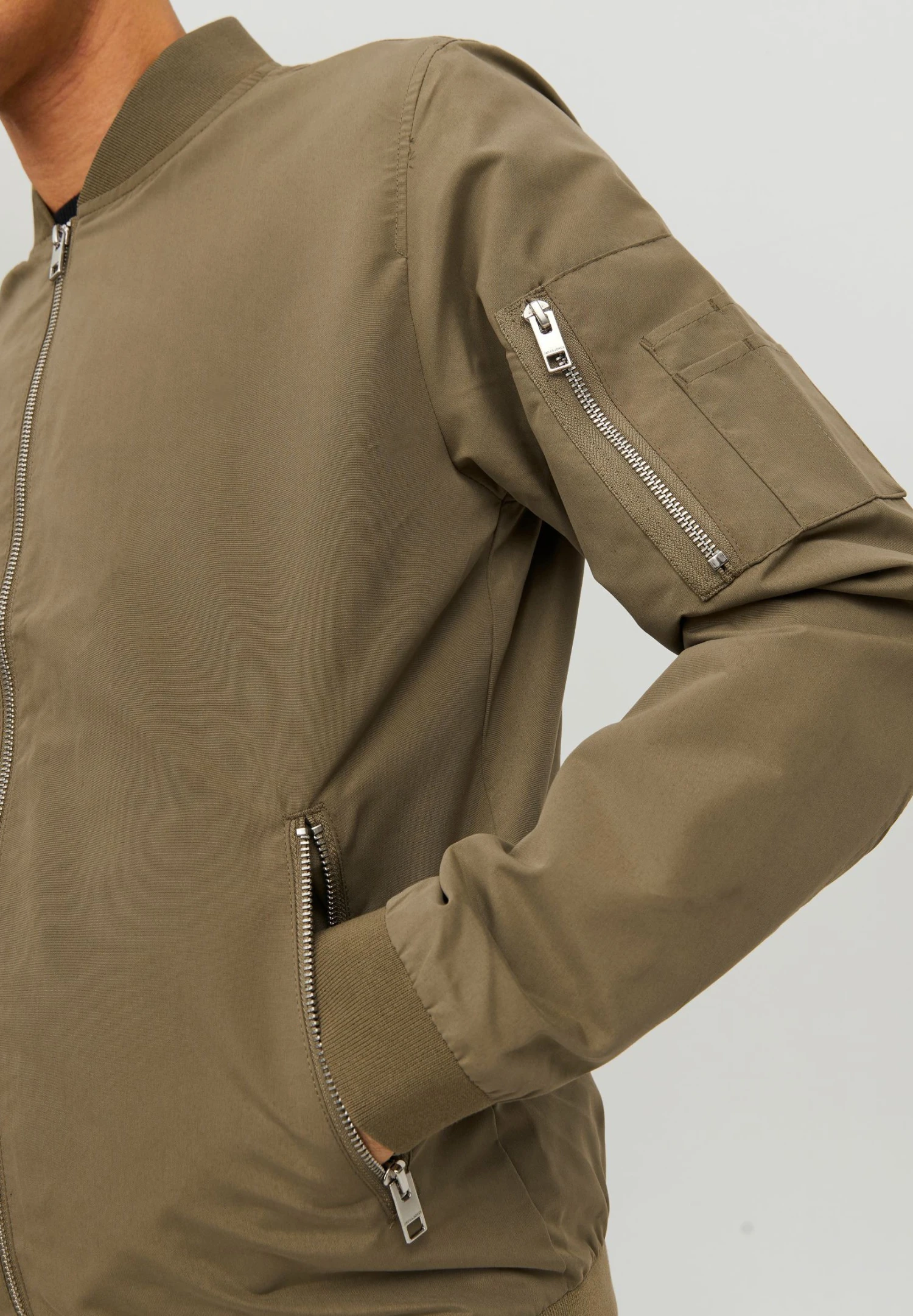 Jack & Jones Erush Noos - Bomber Jacket - Dusky Green - Image 6