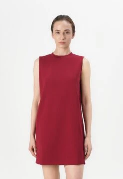 Calvin Klein MIXED MEDIA SHIFT MINI DRESS - Day Dress - Magenta Jewel