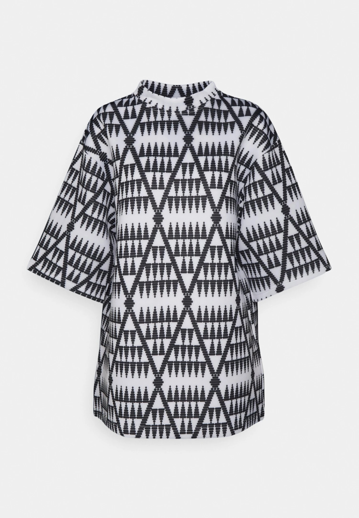 Oversized Dress - Jersey Dress - Black/White Imigongo