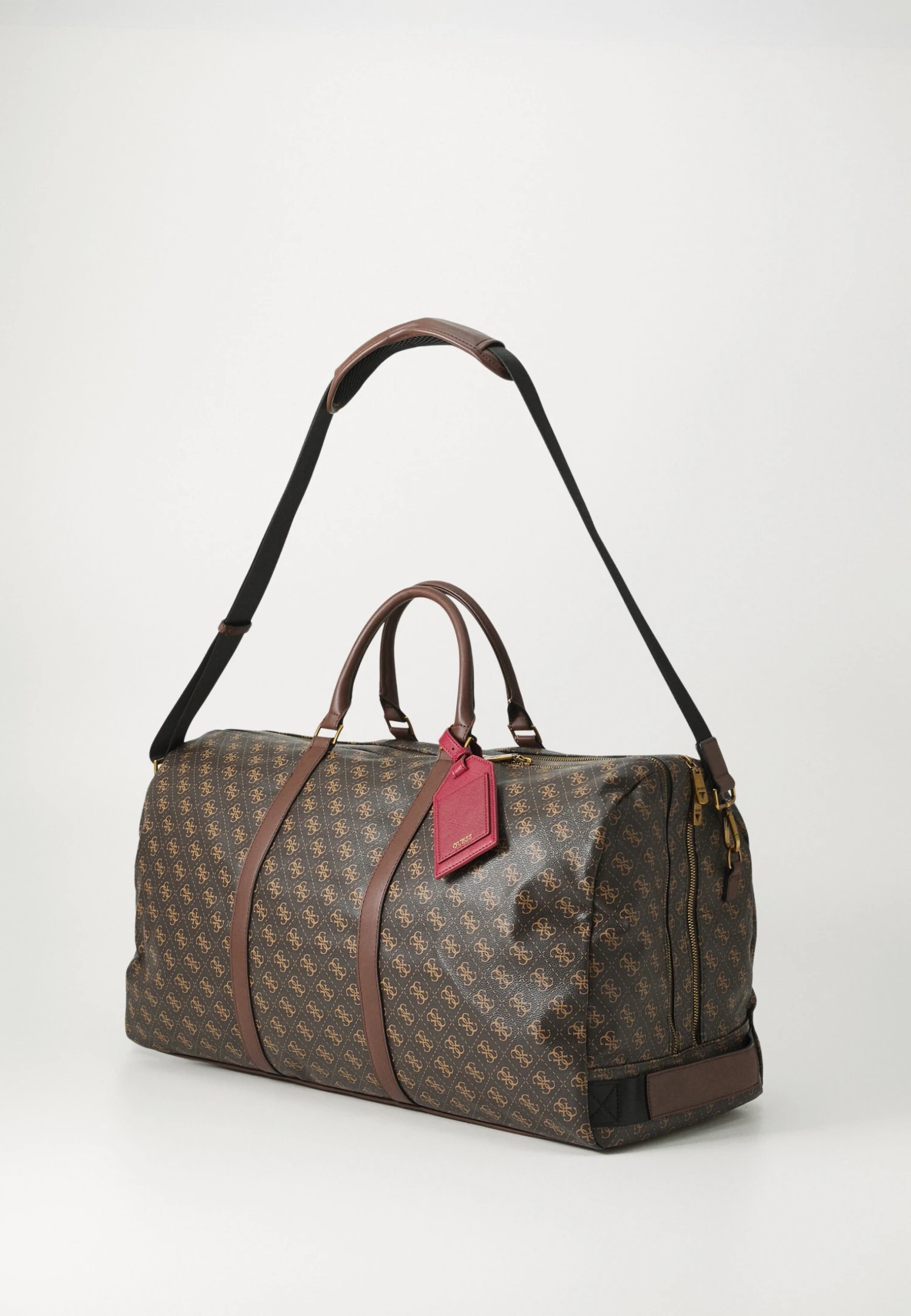Guess PISA DOUBLE ZIP - Weekend Bag - Brown/ochre/burgundy - Image 3