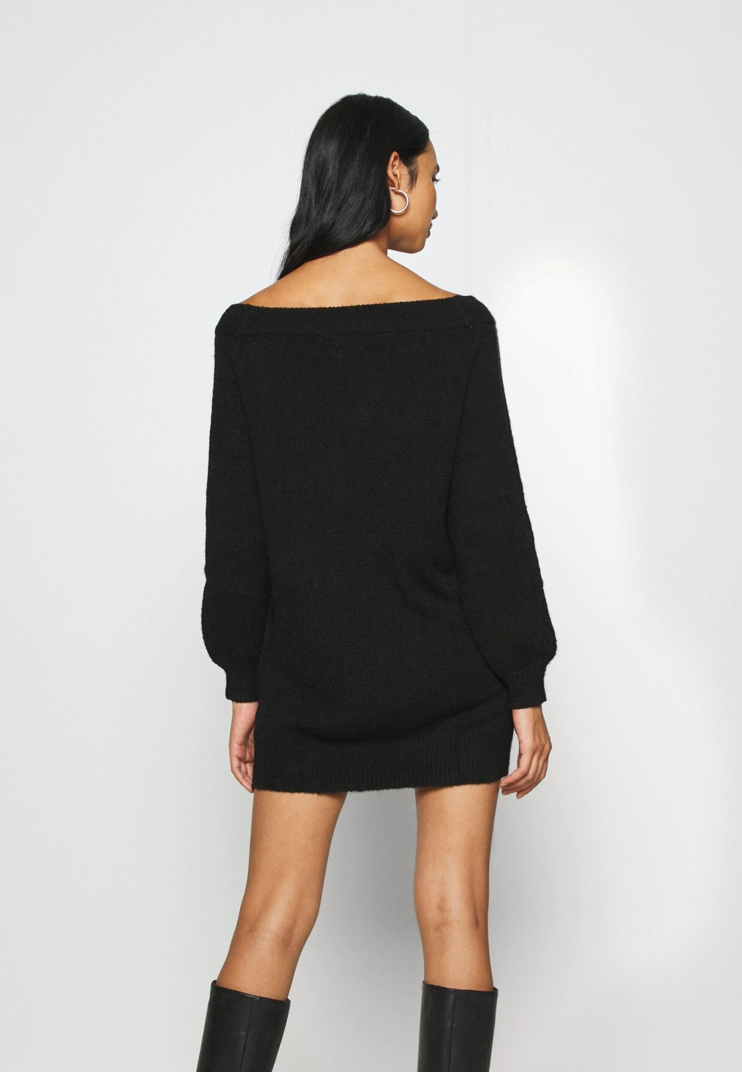 Even&Odd Schulterfrei Mini Strickkleid - Jumper Dress - Black - Image 3