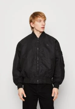 Calvin Klein Jeans Badge Sleeve Pocket - Bomber Jacket - Black