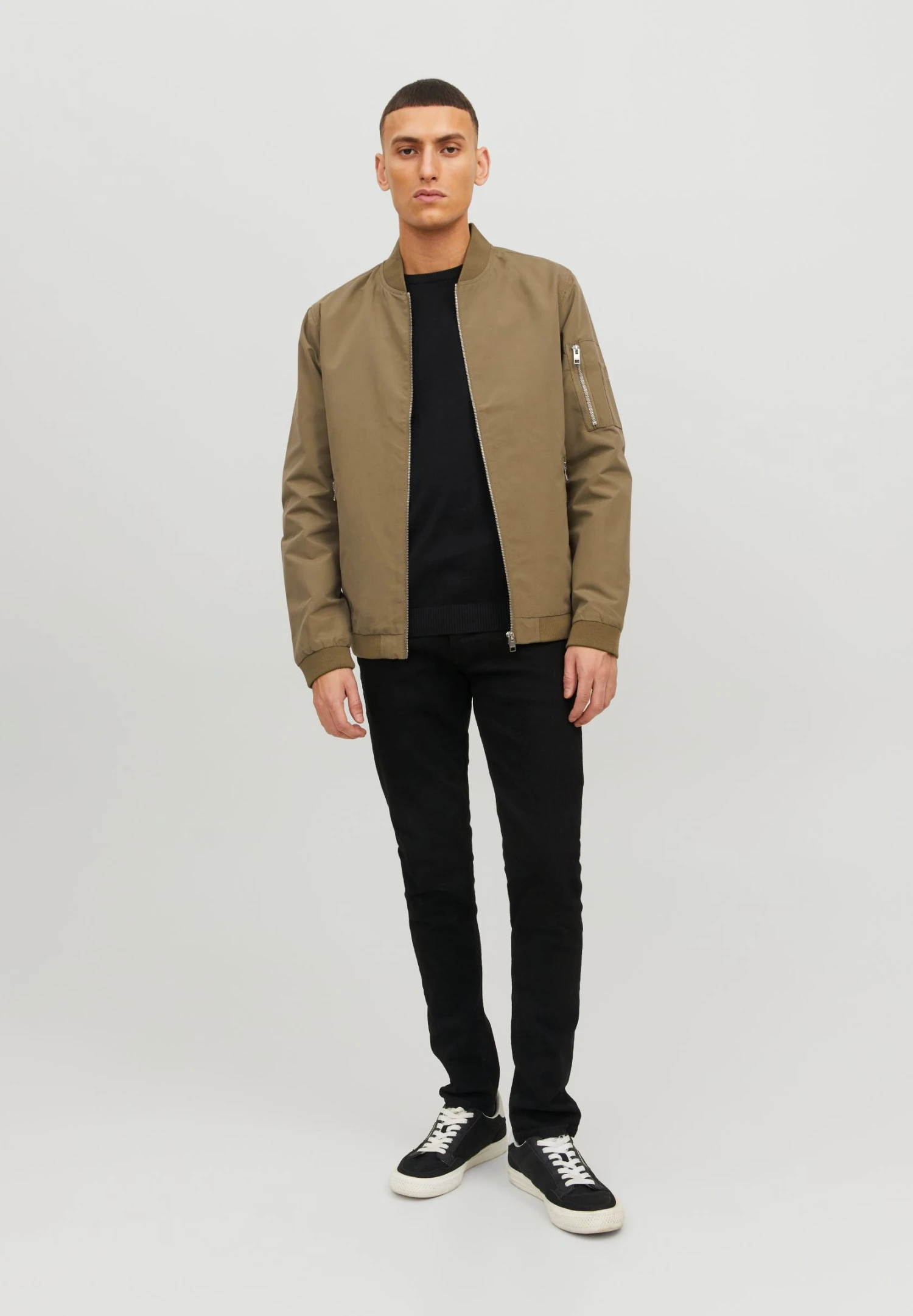 Jack & Jones Erush Noos - Bomber Jacket - Dusky Green - Image 2