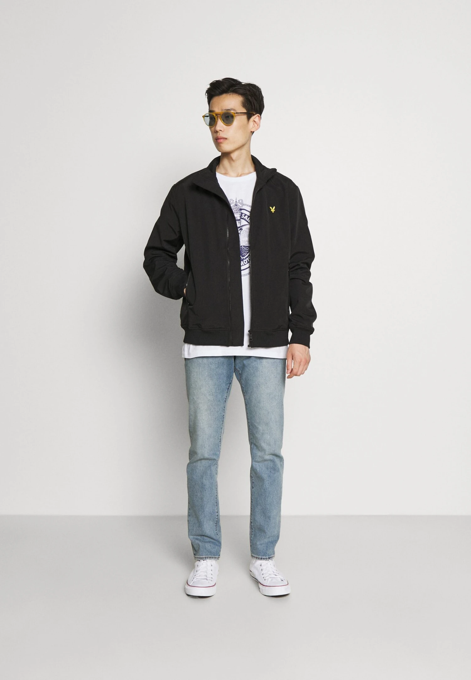 Lyle & Scott Funnel Neck Jacket - Summer Jacket - Jet Black - Image 2