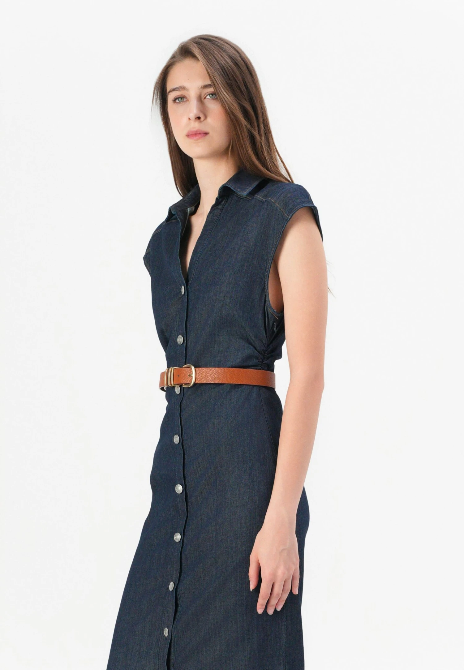 ONLY ONLBABE CAPSLEEVE MIDI DRESS - Denim Dress - Dark Blue Denim - Image 4