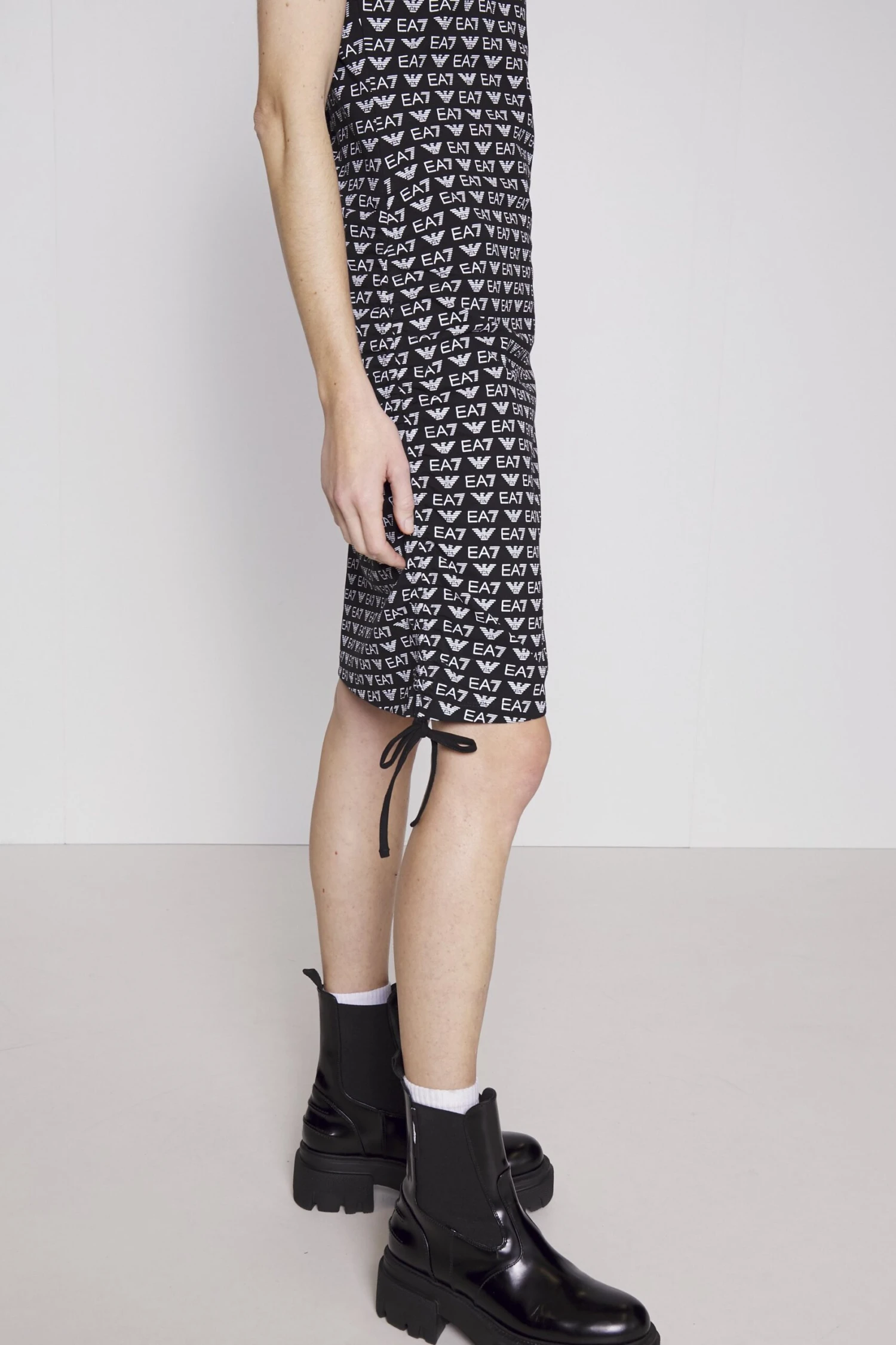 EA7 Emporio Armani Jersey Dress - Fancy Black/White - Image 5
