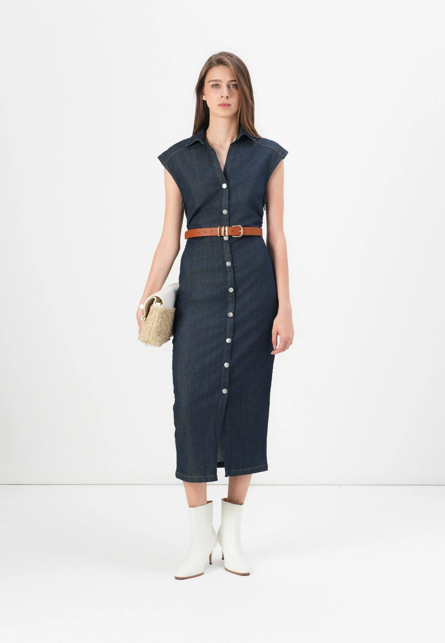 ONLY ONLBABE CAPSLEEVE MIDI DRESS - Denim Dress - Dark Blue Denim - Image 2