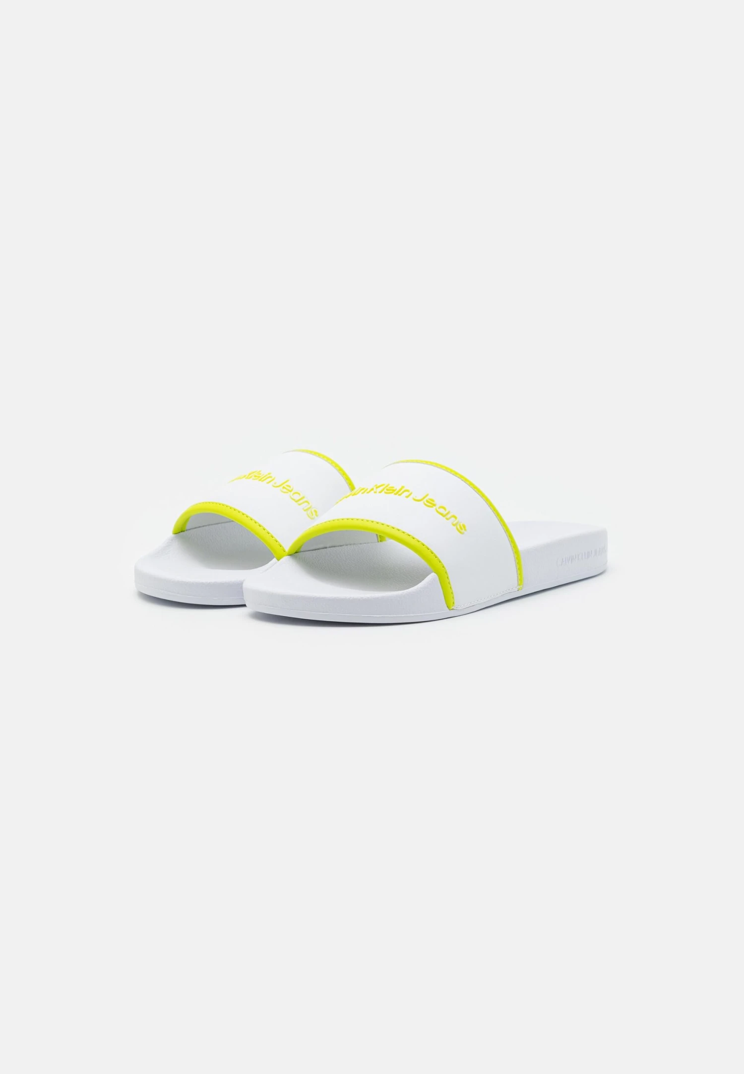 Calvin Klein Jeans Institutional Slide - Mules - White/Safety Yellow - Image 3