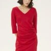 Kaffe INDIA V-NECK - Shift Dress - Haute Red