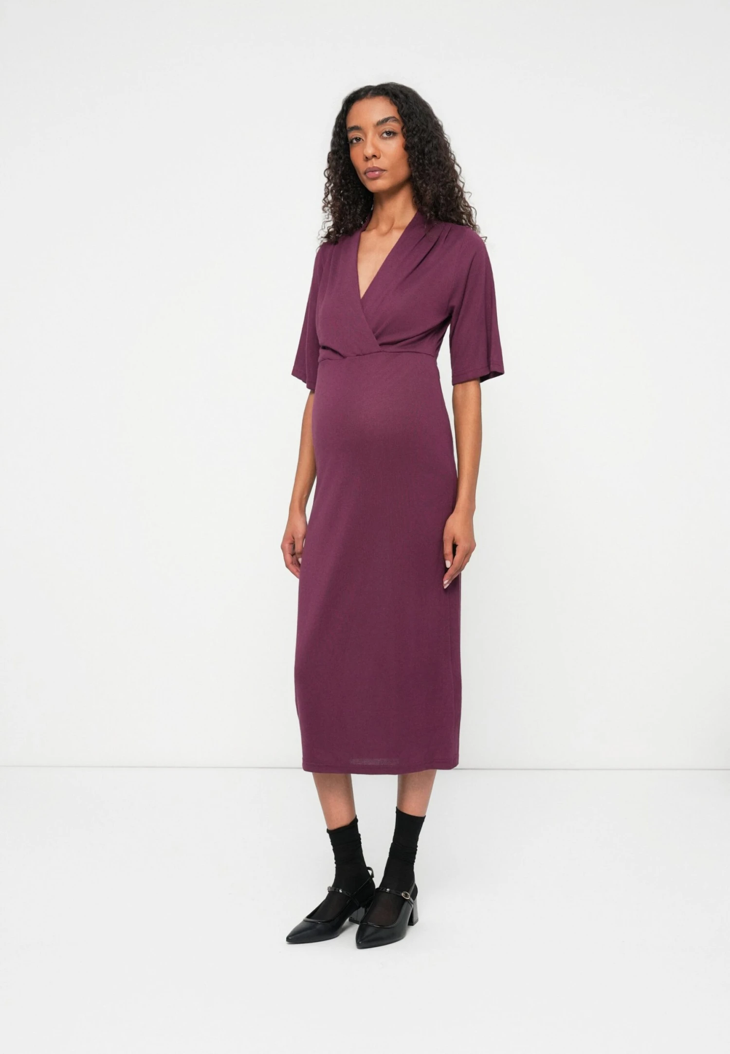 Mamalicious MLMAEVE TESS MIDI DRESS - Jersey Dress - Winetasting - Image 2