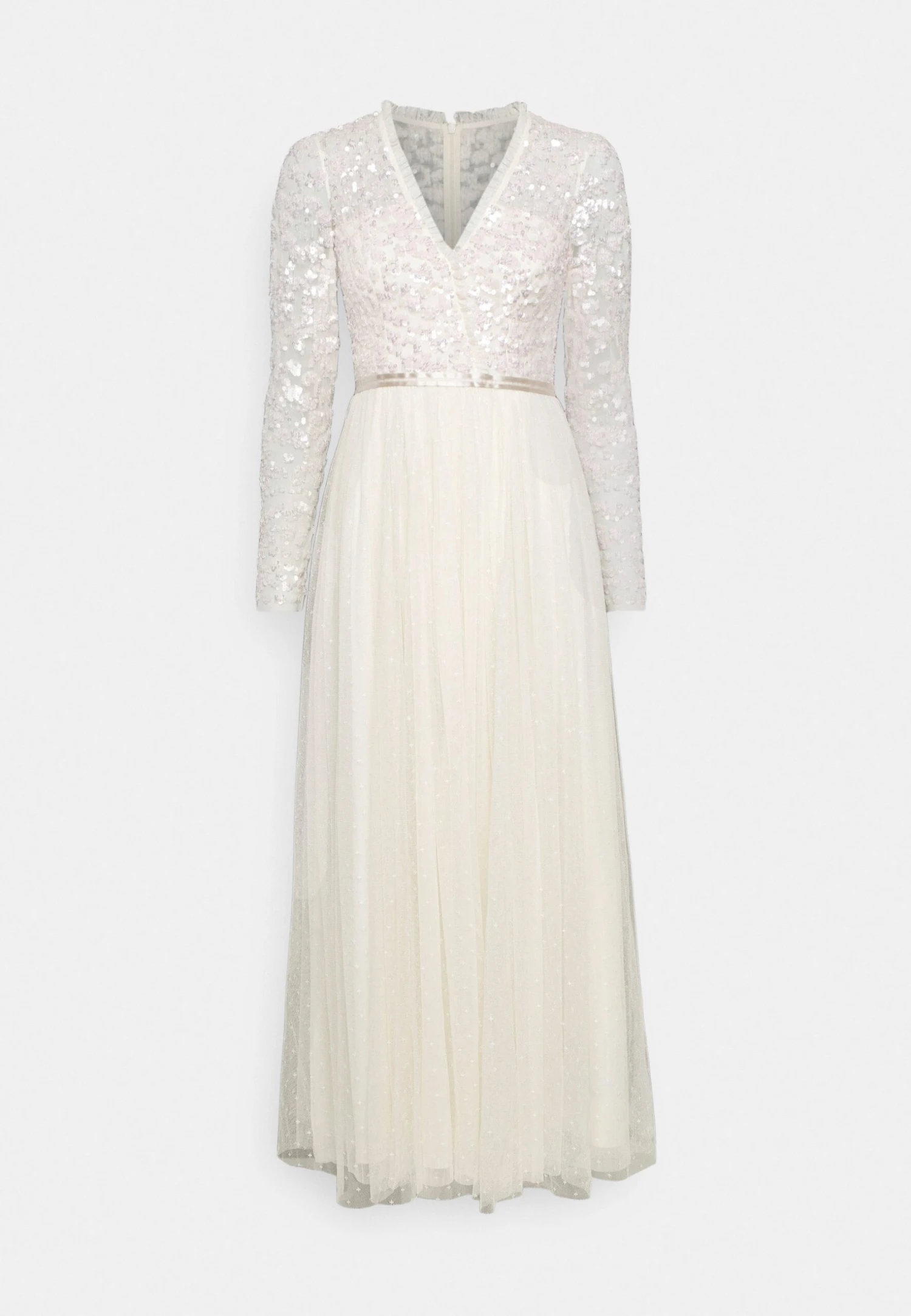 Needle & Thread Tempest Bodice V-Neck Ankle Gown - Occasion Wear - Champagne/Pink - Image 5