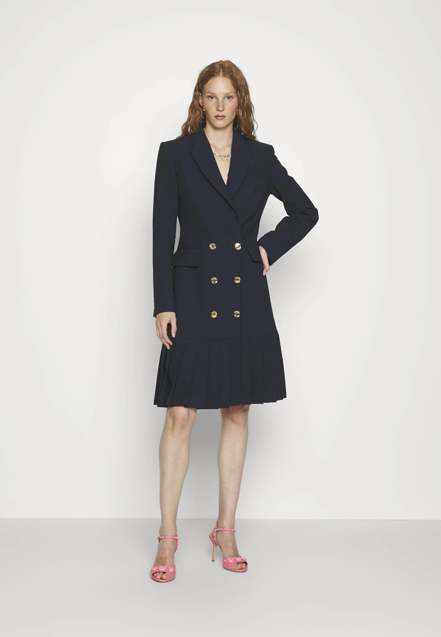 MOSCHINO Couture Buttons - Shift Dress - Dark Blue - Image 2