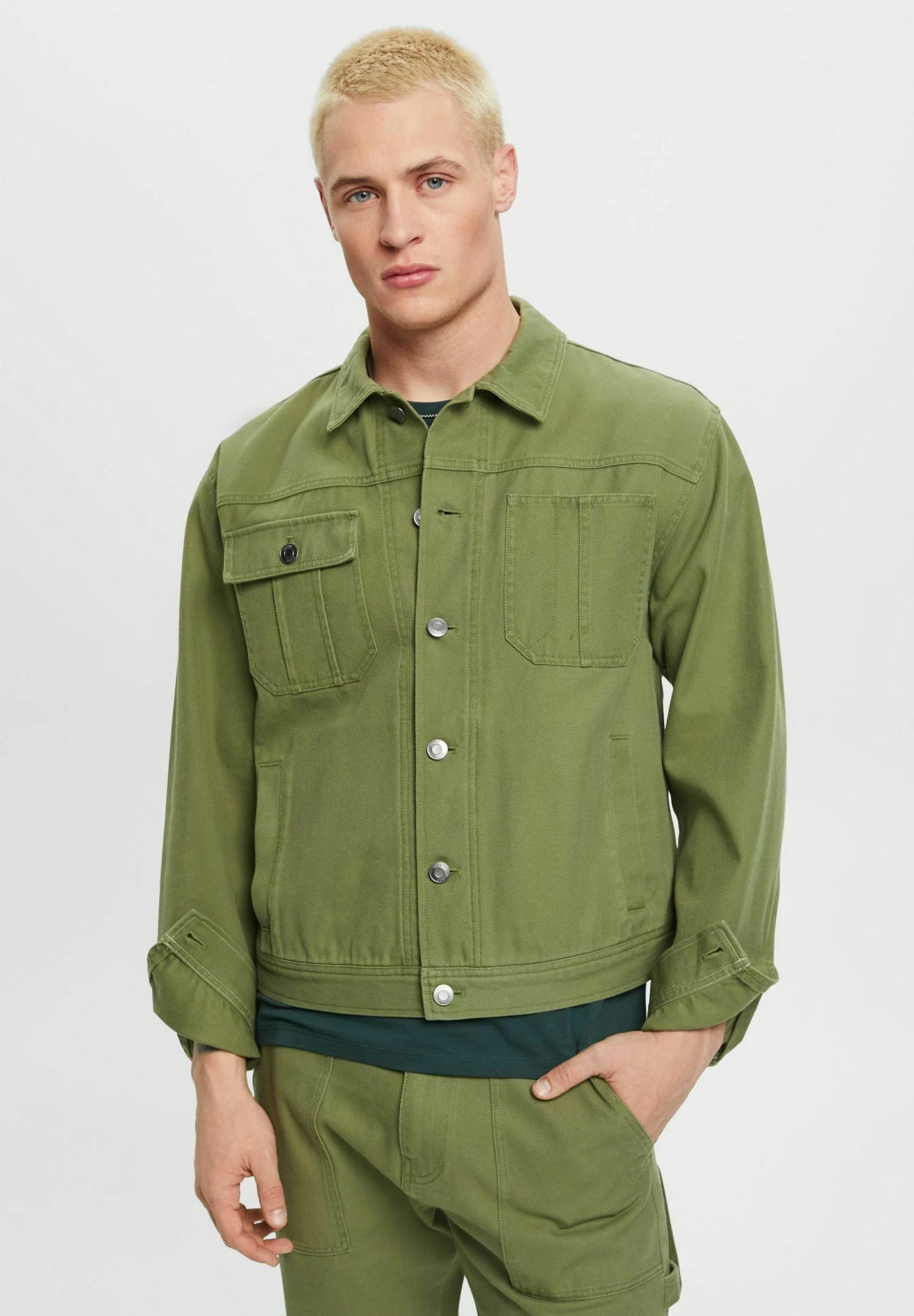 ESPRIT Trucker - Denim Jacket - Olive