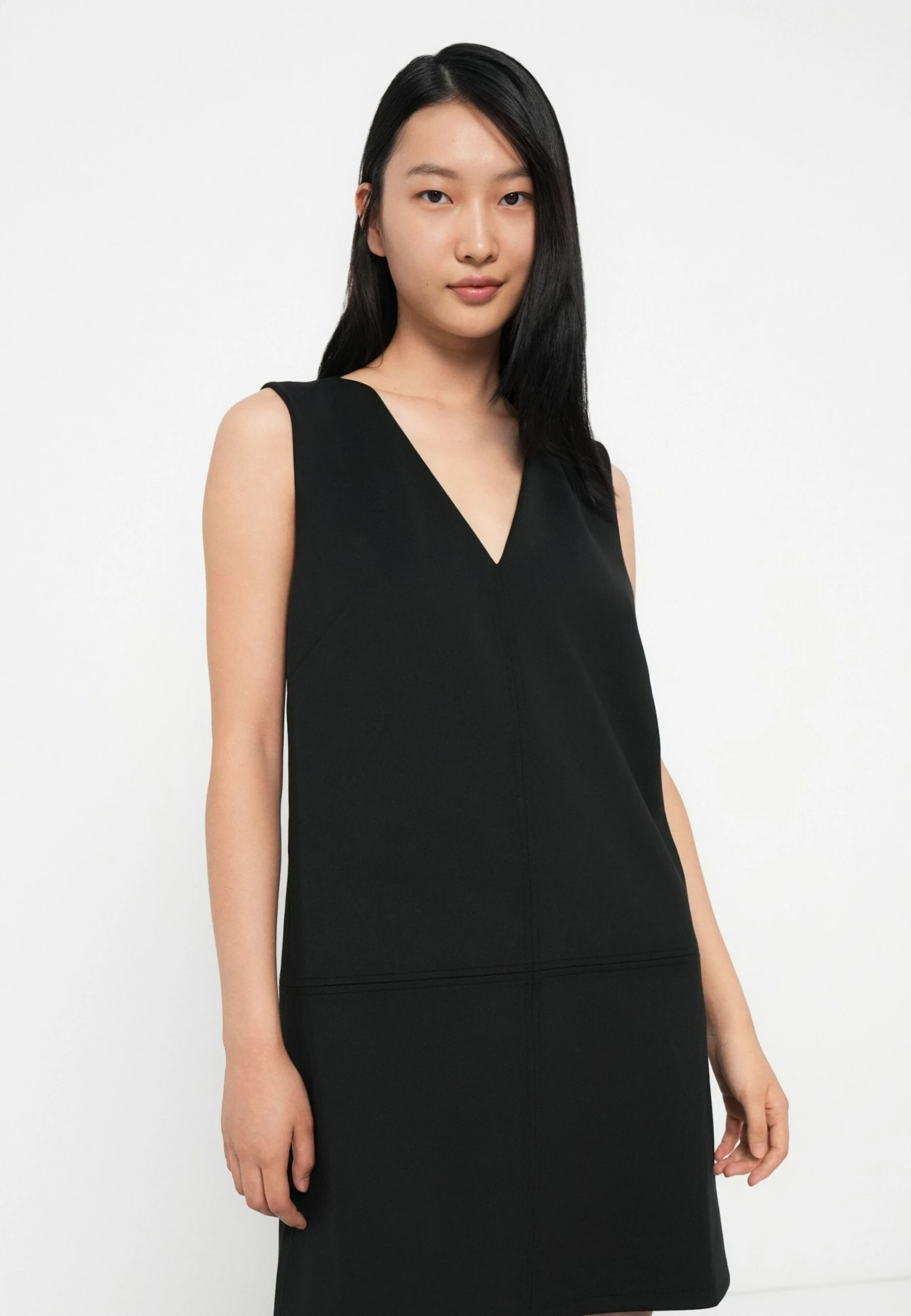 Calvin Klein V NECK MINI SHIFT DRESS - Day Dress - Black - Image 4