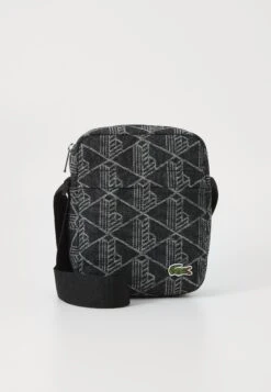 Lacoste CROSSOVER BAG NEOCROC UNISEX - Cross Body Bag - Mono Jacquard Denim Noir
