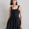Staud Mini Sutton Dress - Day Dress - Black
